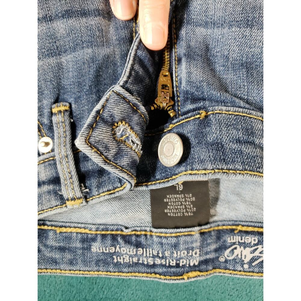 Mossimo Jeans Size 6 Long Women Blue Denim Stretch Pants Mid Rise Straight - Picture 6 of 12